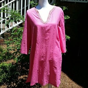 Lilly Pulitzer Pink Tunic Dress Coverup XL